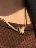 Elegant Gold Butterfly Necklace-Timeless Beauty