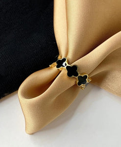 Floral Accent Gold Ring
