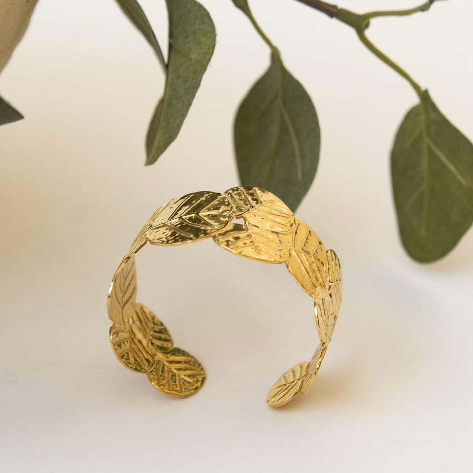 Golden Leaf Harmony Cuff