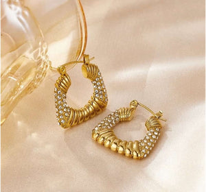 Glam Square Hoop Earrings