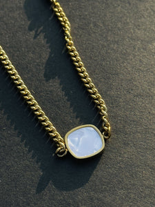 Gold Chain Bracelet with Moon Stone- Elegant & Timeless